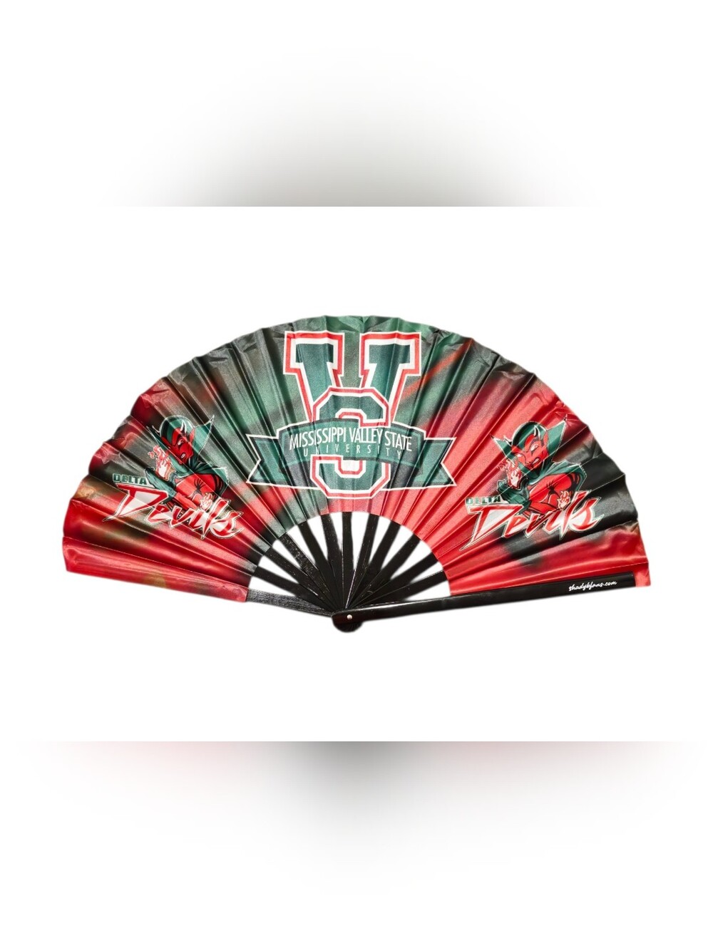 Mississippi Valley State University Red & Green Folding Fan